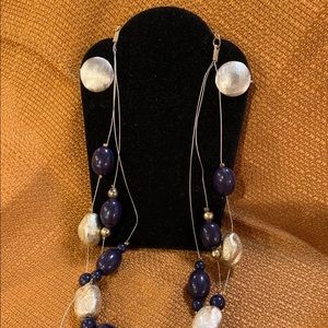 Vintage floating necklace and earrings